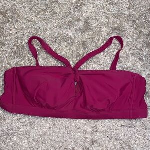 Removable Padded Bikini Top with Braided halter Straps size 16 NWT Fuschia